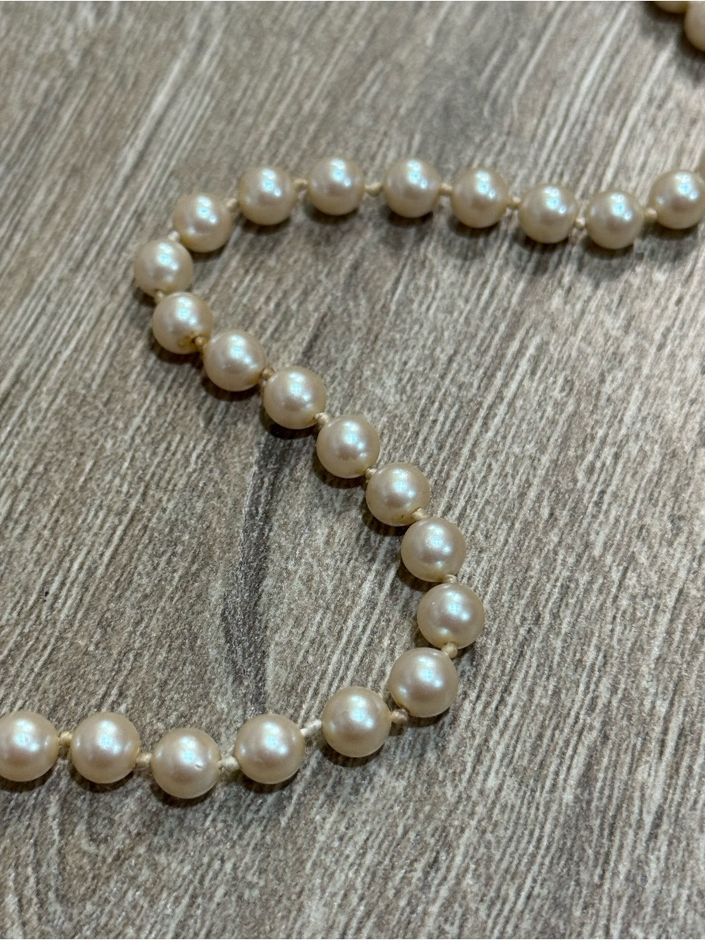 Vintage Pearl Necklace Strand Cream 26” - Picture 6 of 11